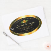 Floral Oranje Glitter Black Product Labels Logo (Envelop)