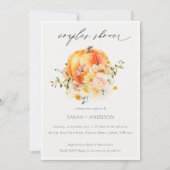 Floral Oranje herfst pompoenstellen Bedankkaart (Voorkant)