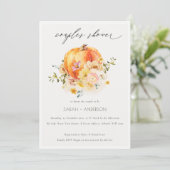 Floral Oranje herfst pompoenstellen Bedankkaart (Staand voorkant)