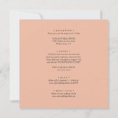 Floral Oranje Late Summer ALL IN ONE Wedding Inven Kaart (Achterkant)