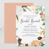 Floral Oranje Late Summer Weddenschap Brunch in Kaart (Voorkant / Achterkant)