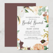 Floral Oranje Late Summer Wedding Bridal Brunch Kaart (Voorkant / Achterkant)