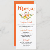 Floral Oranje Menu Lily Flowers - Roze Geel (Voorkant / Achterkant)