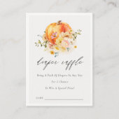 Floral Oranje pompoen, luiend Baby shower Informatiekaartje (Voorkant)