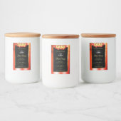 Floral Oranje Red Marble Black Product Labels Logo Voedselcontainer Etiket (Flessen)
