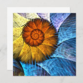 Floral Oranje-Yellow Blue Abstract Art (Voorkant / Achterkant)
