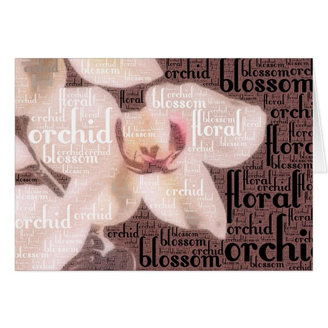 Floral Orchid Blossom Word Cloud (Voorkant Horizontaal)