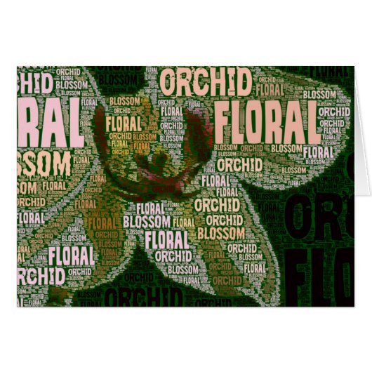 Floral Orchid Blossom Word Cloud (Voorkant Horizontaal)