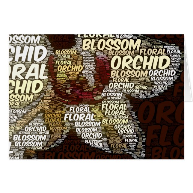 Floral Orchid Blossom Word Cloud Inside Sjabloon (Voorkant Horizontaal)