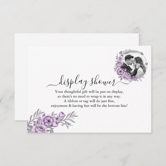 Floral Orchid Display Bruids Trouwdouche Informatiekaartje (Voorkant / Achterkant)