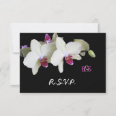 Floral Orchid RSVP bruiloft uitnodiging en monogra (Voorkant)