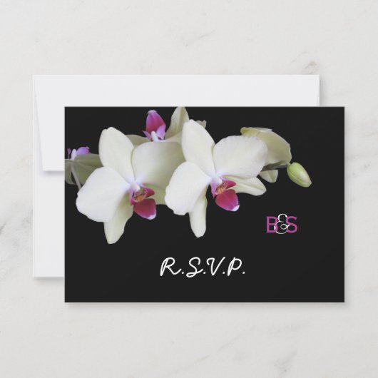 Floral Orchid RSVP bruiloft uitnodiging en monogra (Voorkant)