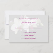 Floral Orchid RSVP bruiloft uitnodiging en monogra (Achterkant)