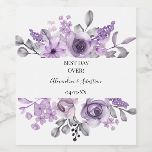 Floral Orchid Vrijgezellenfeest Couples Wedding Wijn Etiket (Enkel label)