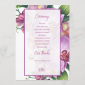 Floral Orchids Trouwprogramma Programmakaart (Achterkant)