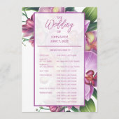 Floral Orchids Trouwprogramma Programmakaart (Voorkant)