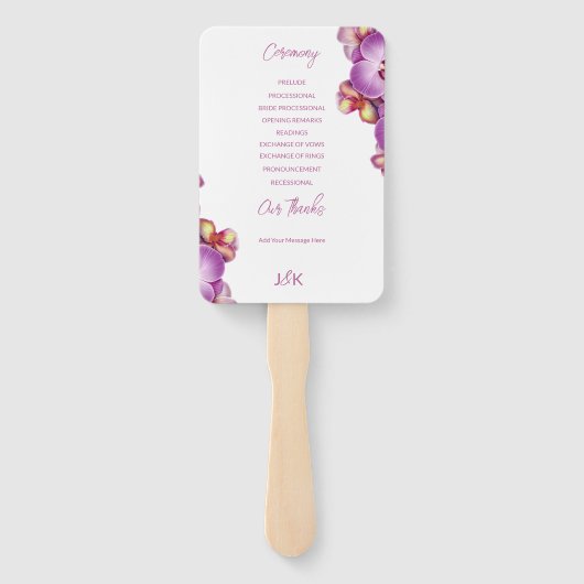 Floral Orchids Trouwprogramma Set van Fans Handwaaier (Achterkant)