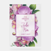 Floral Orchids Wedding Acryl Bord (Voorkant)
