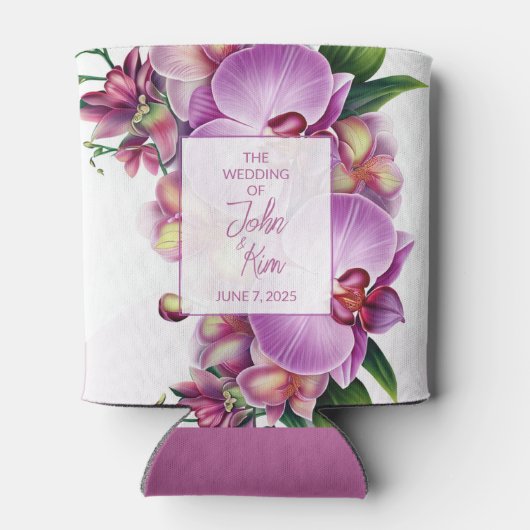 Floral Orchids Wedding Blikjeskoeler (Achterkant)