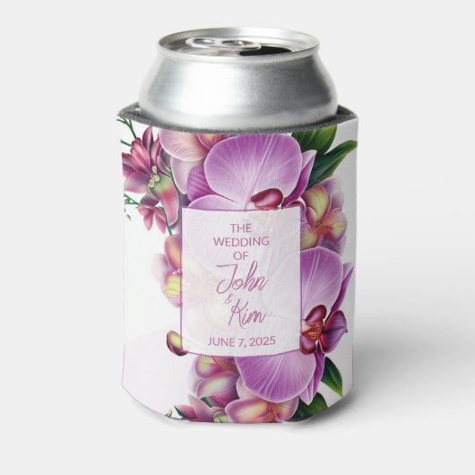 Floral Orchids Wedding Blikjeskoeler (Blikje Achterkant)