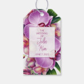 Floral Orchids Wedding Cadeaulabel (Voorkant)