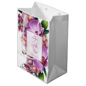 Floral Orchids Wedding Medium Cadeauzakje (Voorkant Gekanteld)