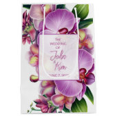 Floral Orchids Wedding Medium Cadeauzakje (Achterkant)