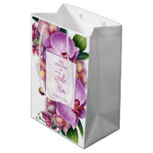 Floral Orchids Wedding Medium Cadeauzakje (Achterkant Gekanteld)