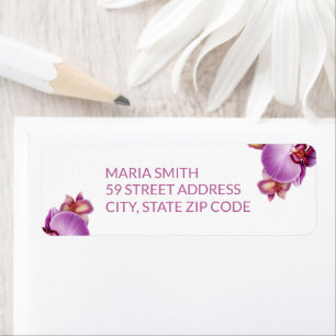 Floral Orchids Wedding Retour Adres Label