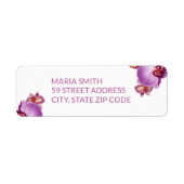 Floral Orchids Wedding Retour Adres Label (Voorkant)