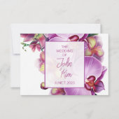 Floral Orchids Wedding RSVP Kaartje (Voorkant)