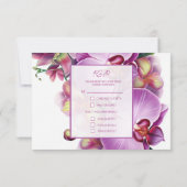 Floral Orchids Wedding RSVP Kaartje (Achterkant)
