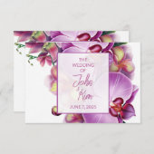 Floral Orchids Wedding RSVP Kaartje (Voorkant / Achterkant)