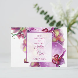 Floral Orchids Wedding RSVP Kaartje