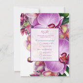 Floral Orchids Wedding RSVP Kaartje (Achterkant)