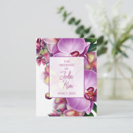Floral Orchids Wedding RSVP Kaartje