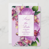 Floral Orchids Wedding Save the Date Kaart (Voorkant)