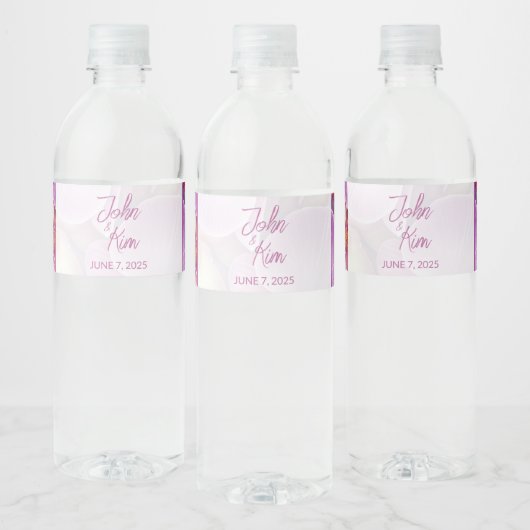 Floral Orchids Wedding Waterfles Etiket (Flessen)