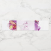 Floral Orchids Wedding Waterfles Etiket (Enkel label)