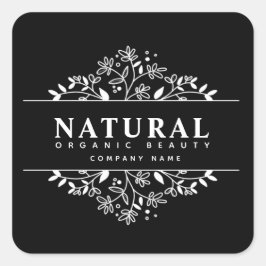 Floral organische schoonheid en cosmetica vierkant vierkante sticker