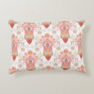 Floral oriental damask patroon met paisley en pe accent kussen