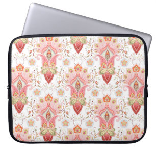 Floral oriental damask patroon met paisley en pe laptop sleeve