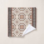 Floral Oriental Ethnic Patroon Bad Handdoek (Wasdoekje)