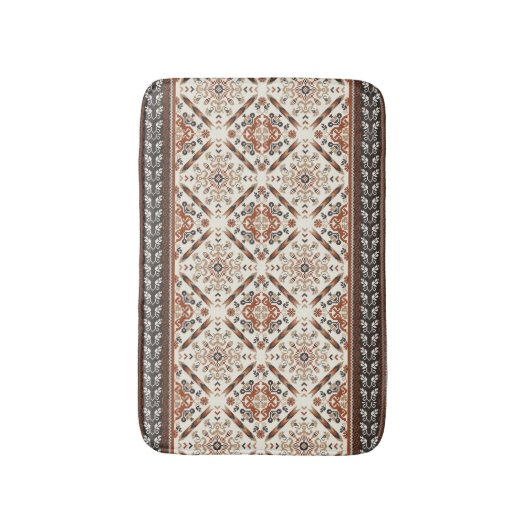Floral Oriental Ethnic Patroon Badmat (Voorkant Verticaal)