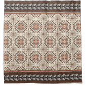 Floral Oriental Ethnic Patroon Douchegordijn (Voorkant)