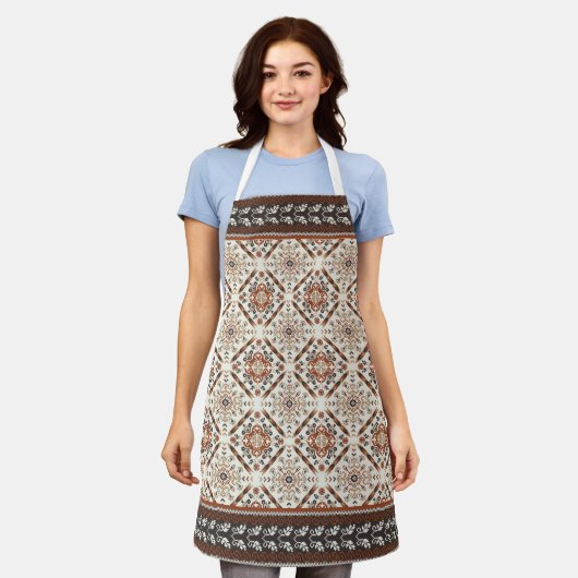 Floral Oriental Ethnic Patroon Schort (Gedragen)