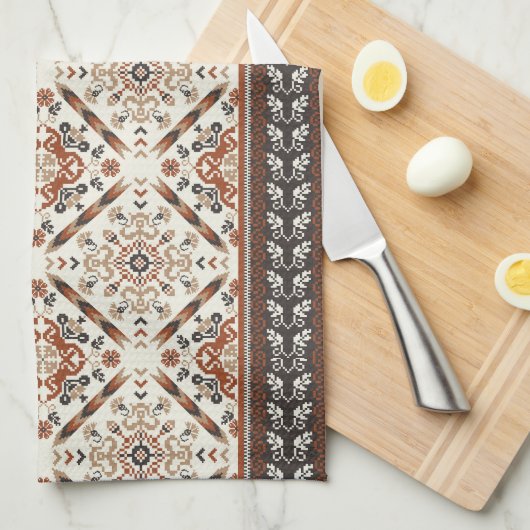 Floral Oriental Ethnic Patroon Theedoek (Quarter Fold)