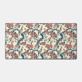 Floral Oriental Peacock Japandi stijl Bureaumat (Voorkant)