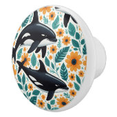 Floral orka Spiral Foto Notitieboek Keramische Knop (Rechts)