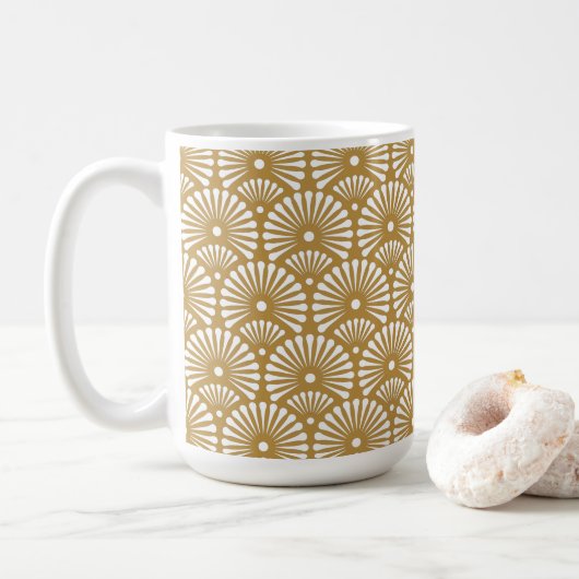 Floral Ornament Coffee Mok (Met donut)